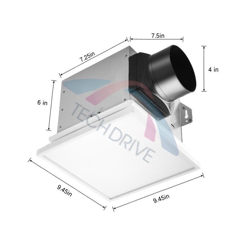 Super Quiet 80CFM 1.5Sones Bathroom Fan with LED light