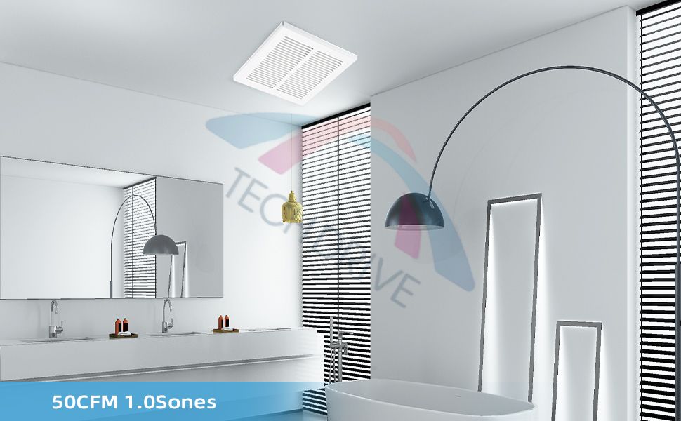 Ultra Quiet 50CFM 1.0Sones Kipas Bilik Mandi