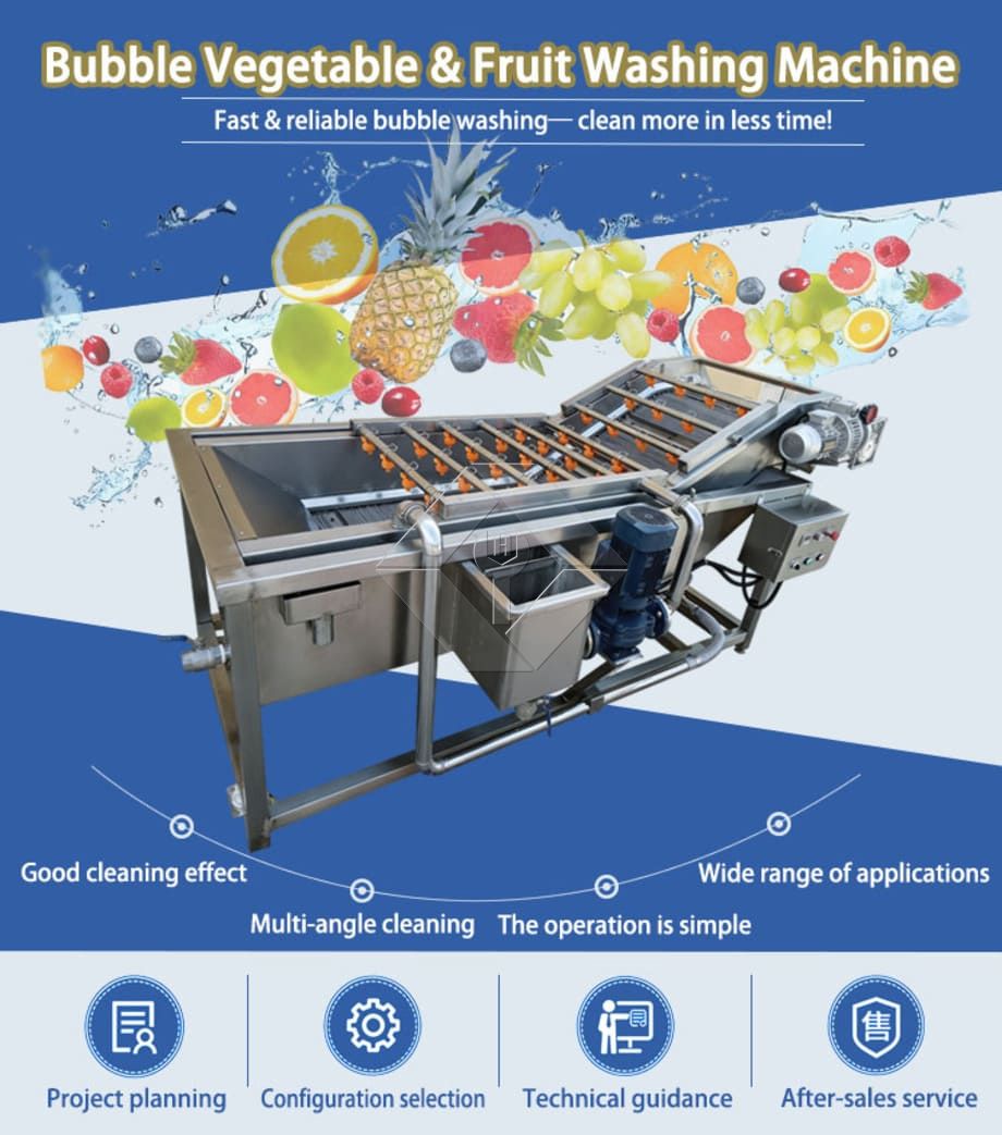 Bubble Washing Machine for Efficient Produce Cleaning