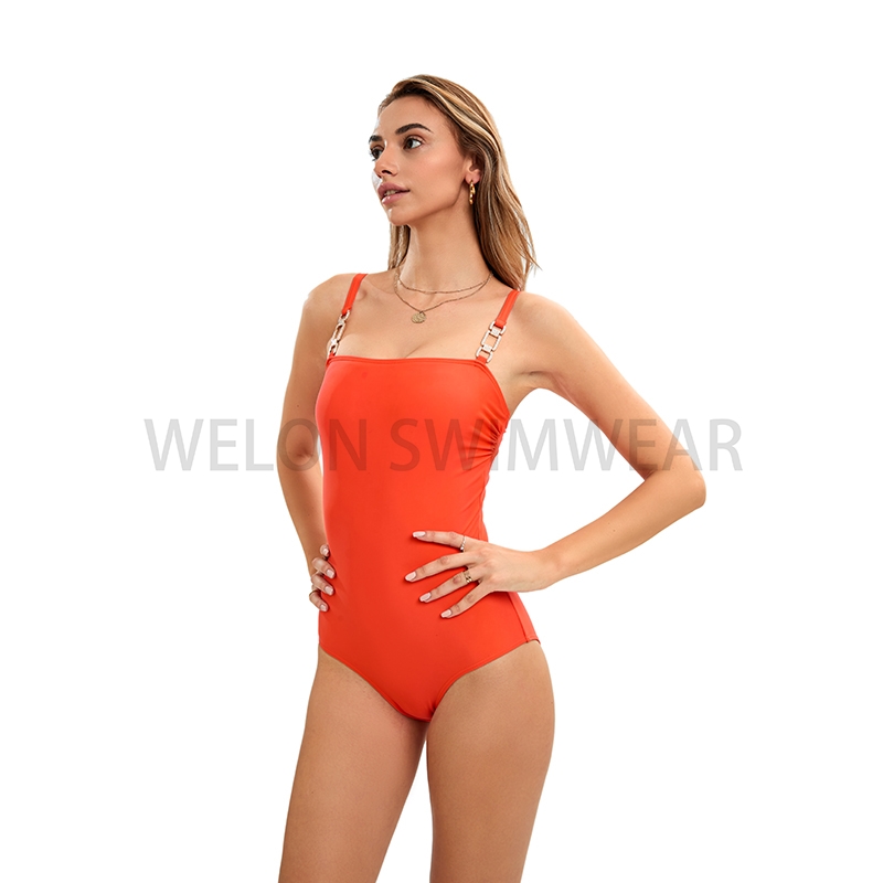 Tartan Orange Plaid One Piece Swimsuite