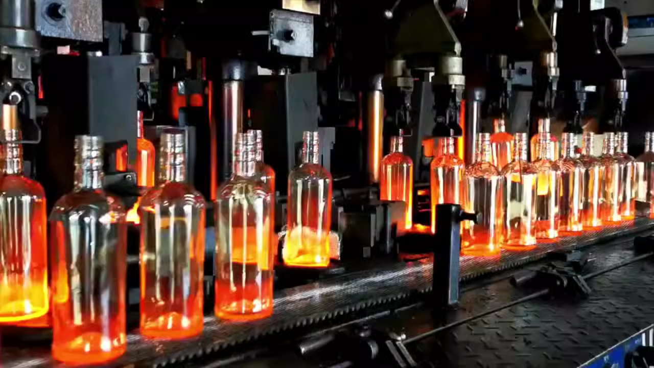 In-house inspection process at the Nuocheng glass bottle factory