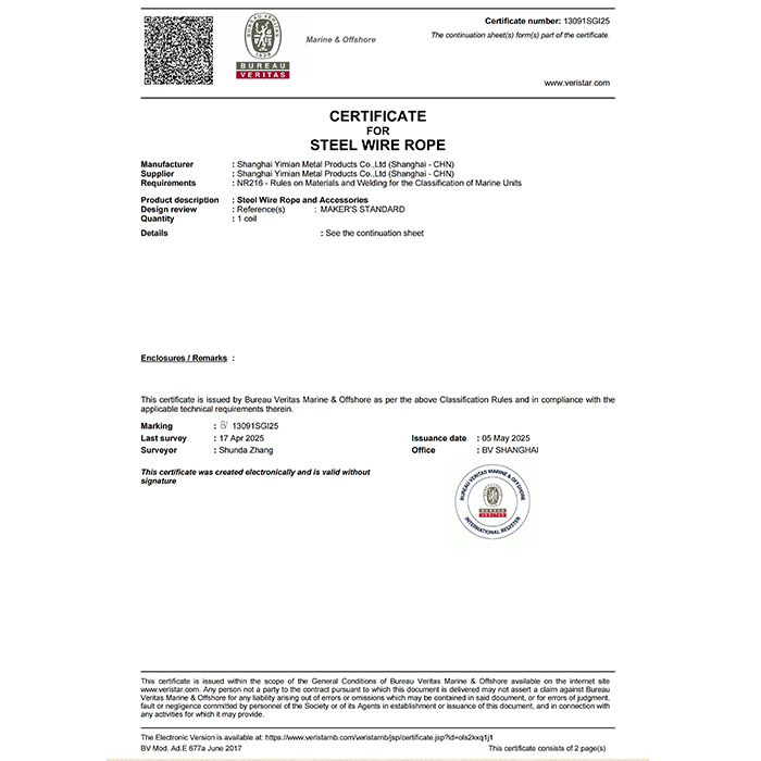 ISO, CCS,API & Quality Certifications for Wire Ropes