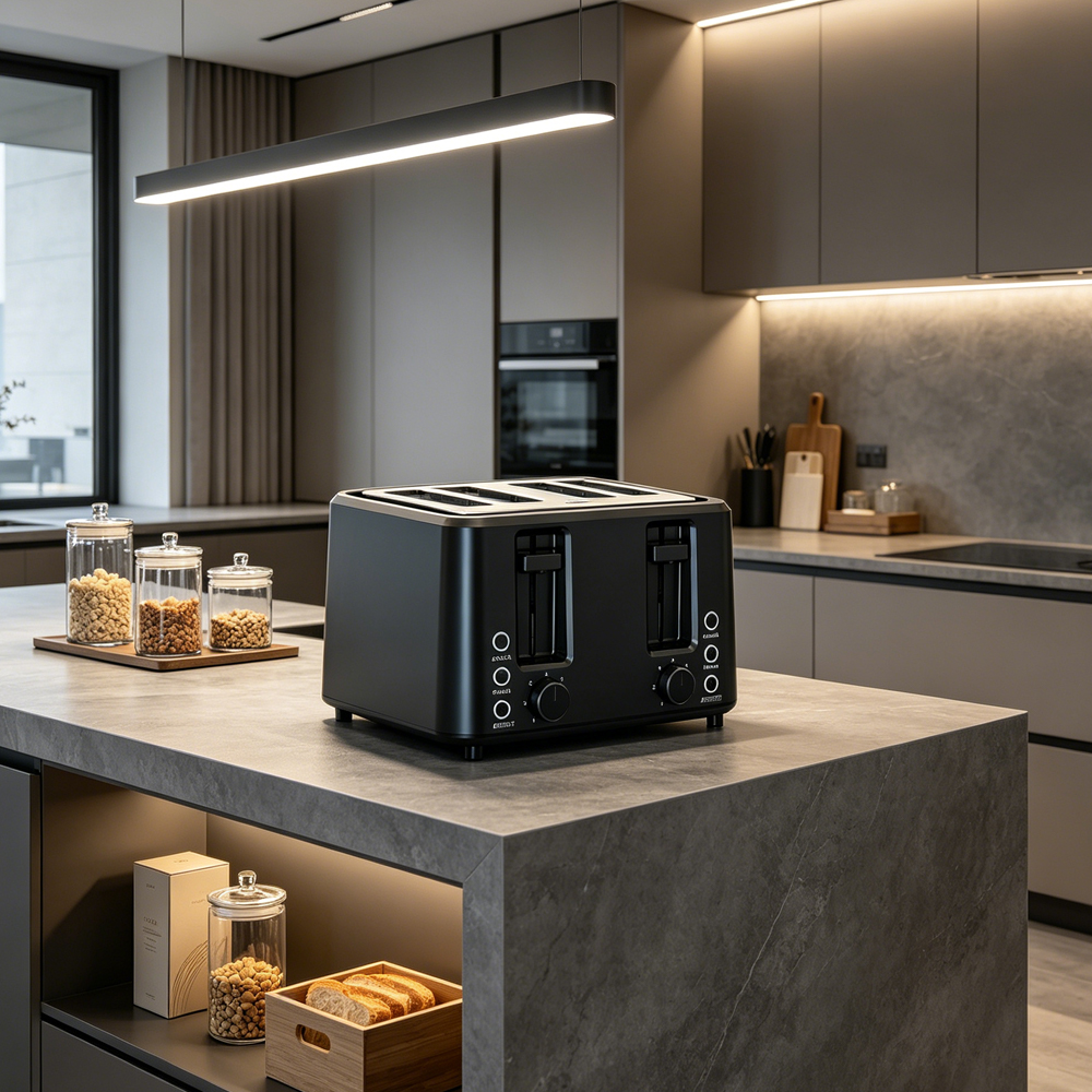 Toaster Function 4 Slice Multi-Function Electric Toaster with Defrost & Crumb Tray.