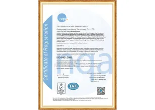ISO 9001 قوانغدونغ هواتشوانغ (مصنع تاويوان ومصنع شينتانغ)