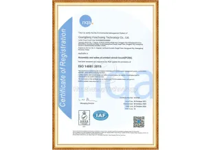 ISO 14001 Huazhuang (Planta Taoyuan y Planta Xintang)