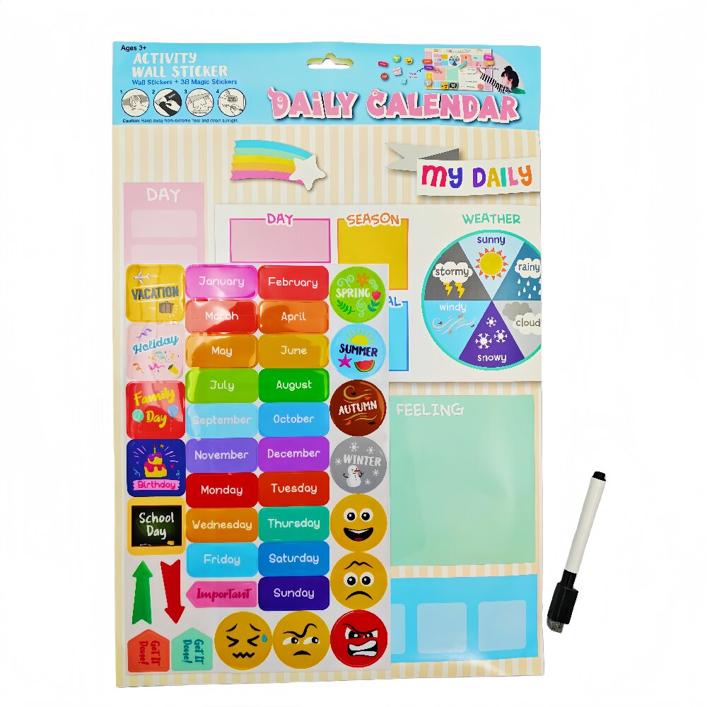 My Daily Calendar Activity Wall Sticker Set with Markers