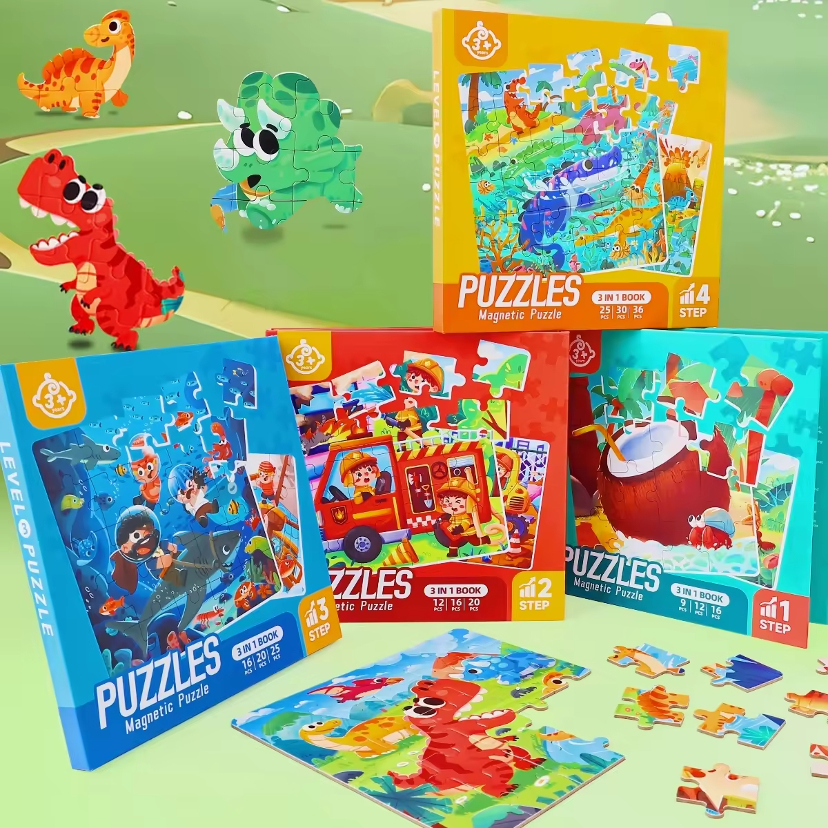Libravit Magnetic Puzzle Book pro Kids - III-in-I Educational Jigsaw Pone Portable Design