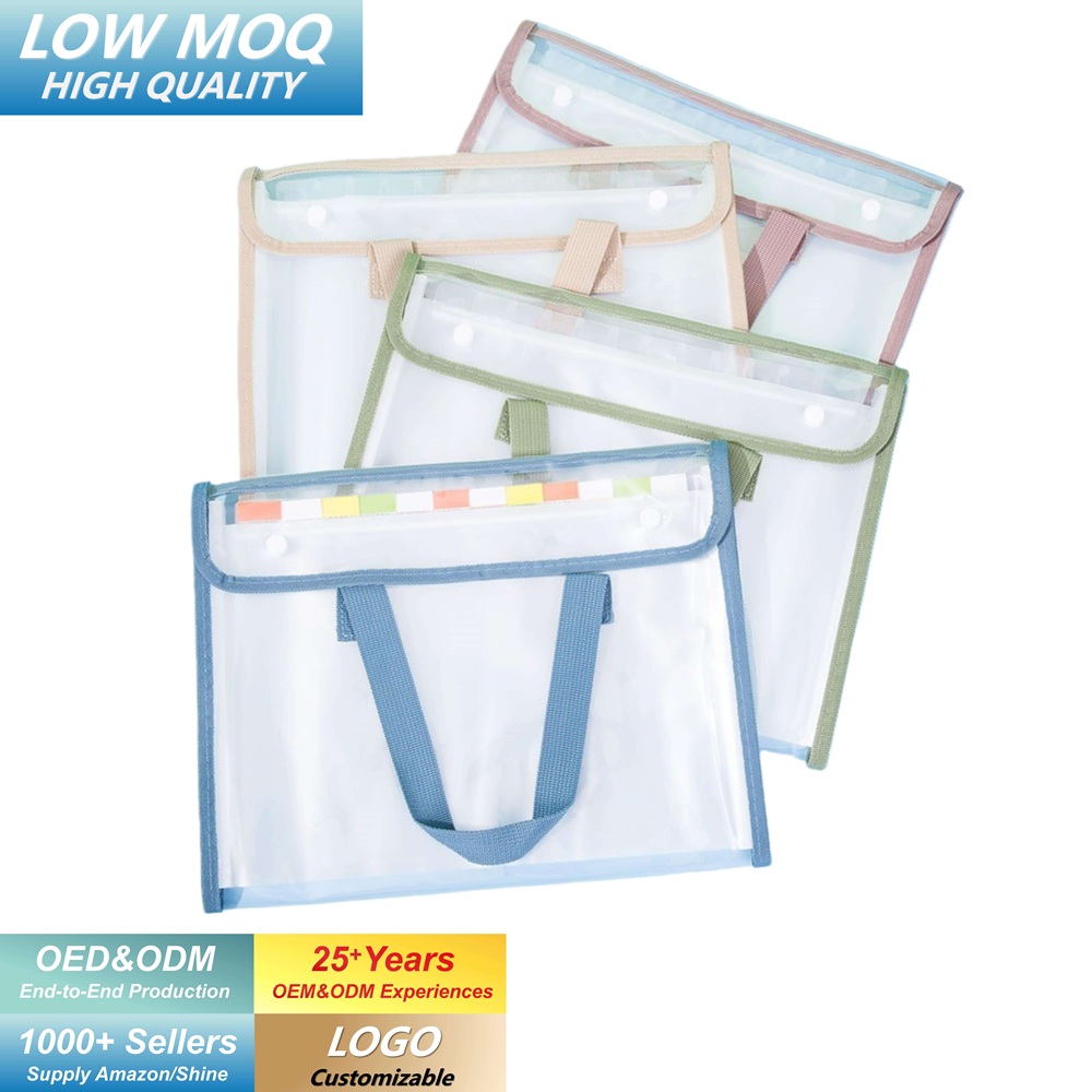Borsa portadocumenti portatile in PVC trasparente con tasche