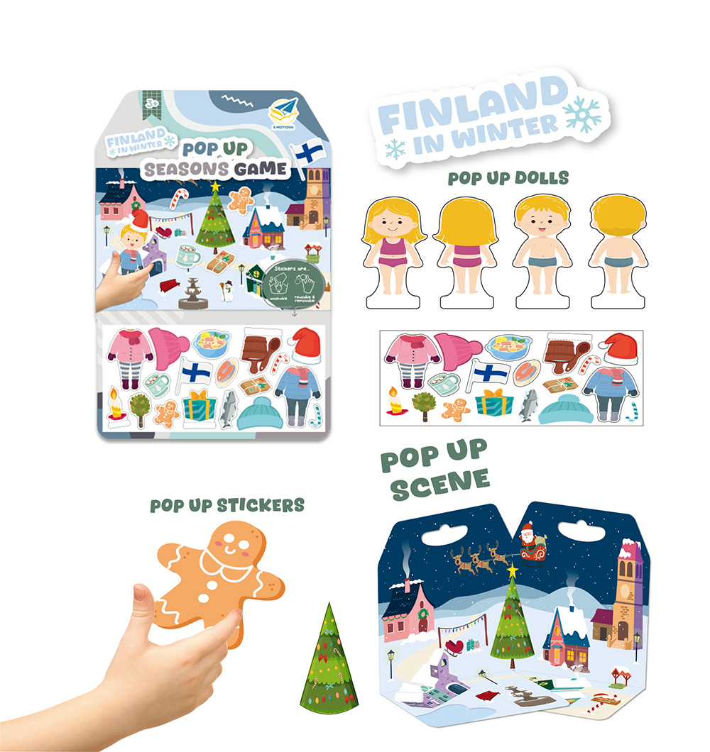 Gioco delle stagioni pop-up Finlandia in inverno