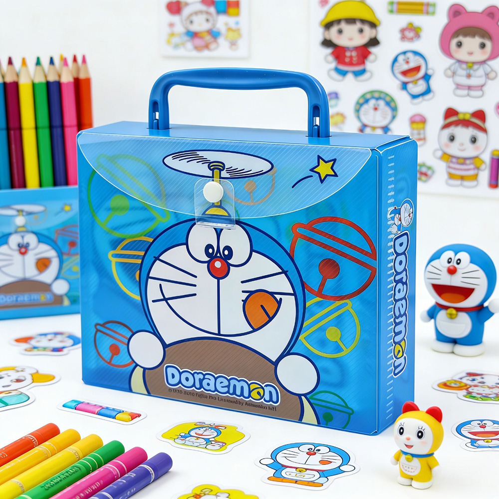 Scatola di immagazzinaggio portatile personalizzata Doraemon in PVC