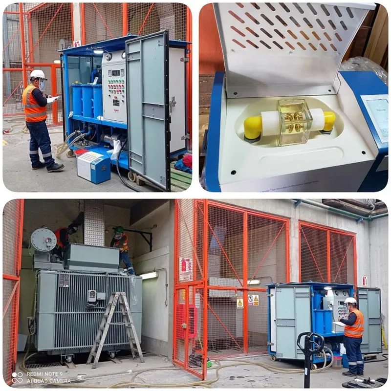 Machine de filtration d'huile de transformateur et service de site de testeur de tension de claquage d'huile pour les travaux d'entretien et de réparation de transformateur
