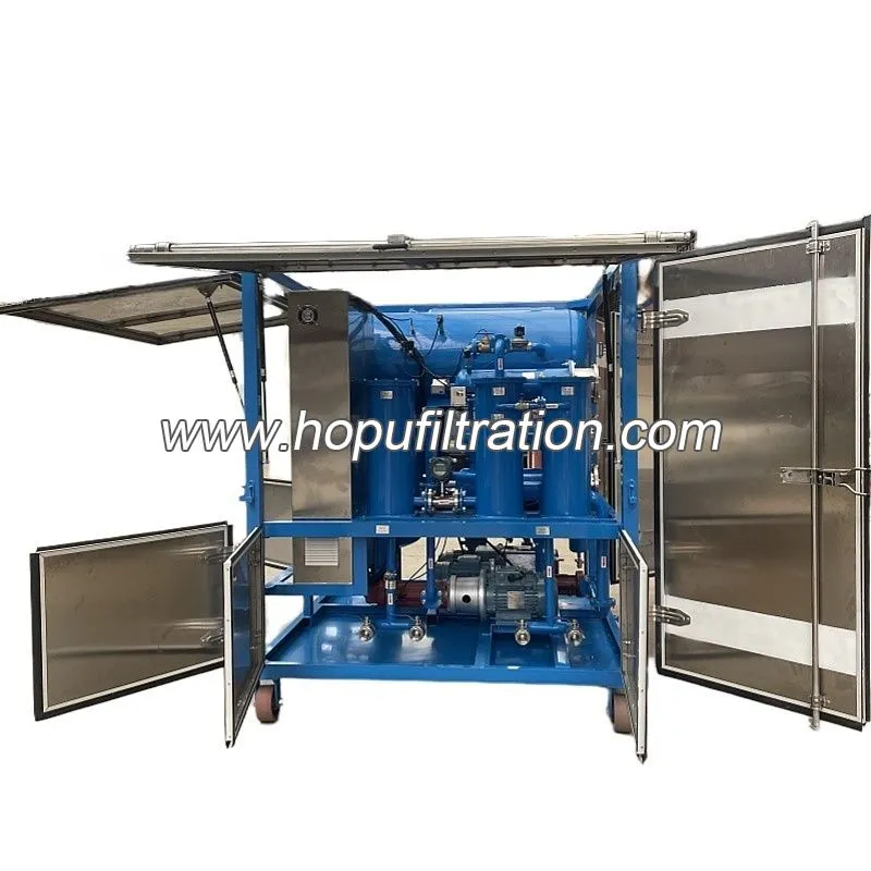 Purificateur d'huile de transformateur de fluides de silicone FR3 en acier inoxydable