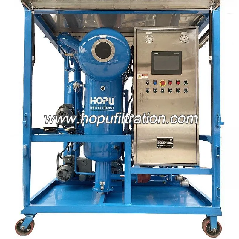 Purificateur d'huile de transformateur de fluides de silicone FR3 en acier inoxydable