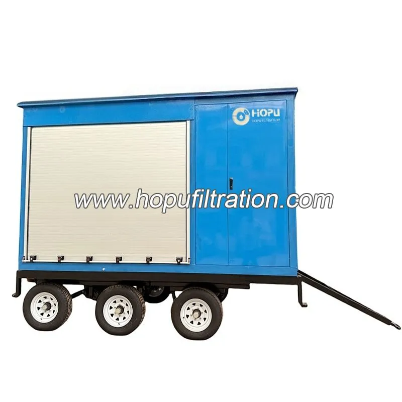 Équipement mobile de filtration d'huile de transformateur de remorque de roue de trois axes six