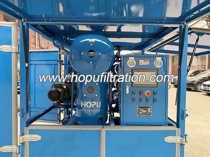 Usine de filtration d'huile de transformateur sous vide montée sur roues sur remorque mobile, unité mobile de nettoyage d'huile
