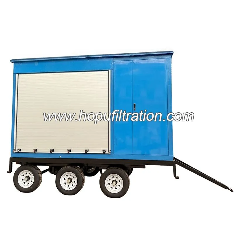 Équipement mobile de filtration d'huile de transformateur de remorque de roue de trois axes six