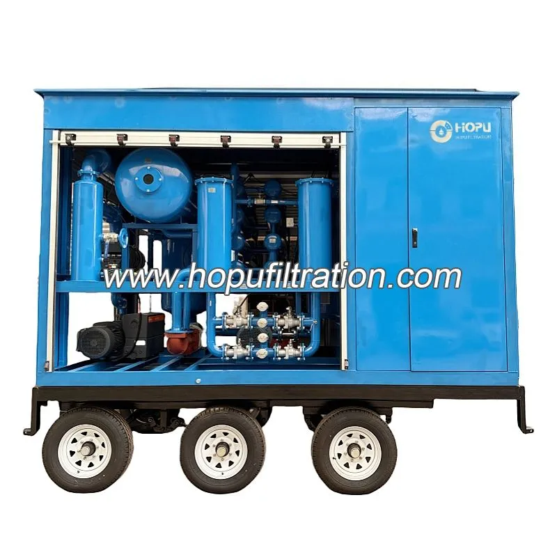 Équipement mobile de filtration d'huile de transformateur de remorque de roue de trois axes six