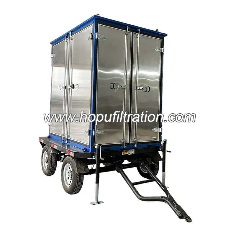 Machine de régénération d'huile de transformateur sous vide équipée de MobileTrailer