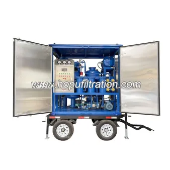 Machine de régénération d'huile de transformateur sous vide équipée de MobileTrailer