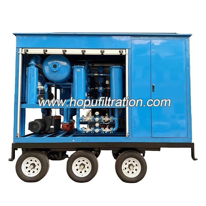 Équipement mobile de filtration d'huile de transformateur de remorque de roue de trois axes six