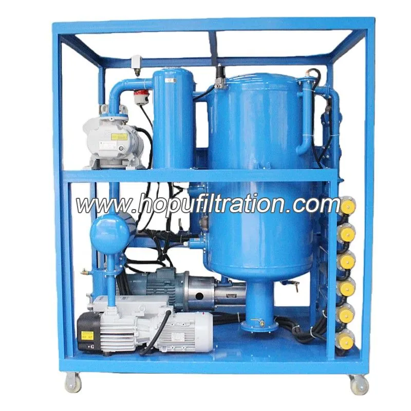 Purificateur d'huile diélectrique à transformateur sous vide poussé à double étage pour la filtration et la purification de l'huile isolante utilisée