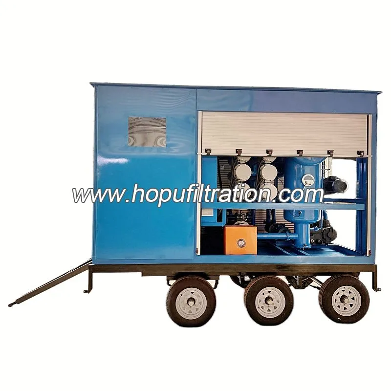 Équipement mobile de filtration d'huile de transformateur de remorque de roue de trois axes six