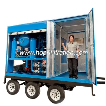 Équipement mobile de filtration d'huile de transformateur de remorque de roue de trois axes six