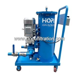 Chariot de filtre à huile hydraulique, unité portative de filtration et de remplissage d'huile