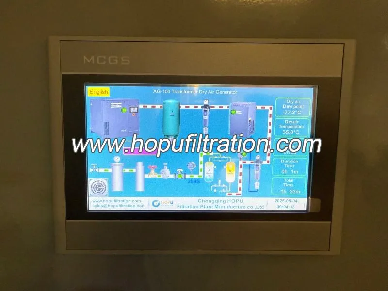 Penjana Udara Kering Automatik Sepenuhnya PLC, Penyelesaian Udara Titik Embun Rendah untuk Penyelenggaraan Transformer