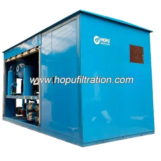 Mobile Weather-Proof Enclosed Cabinet Vacuum Dielectric Oil Filtration Plant