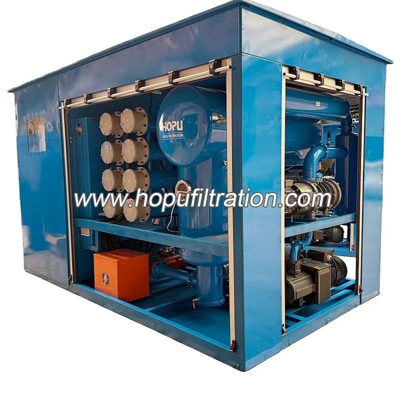 Usine de filtration d'huile diélectrique sous vide mobile résistante aux intempéries