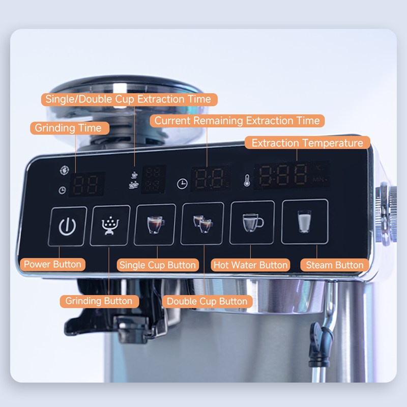Espresso Coffee Machine with Grinder for Home Use.