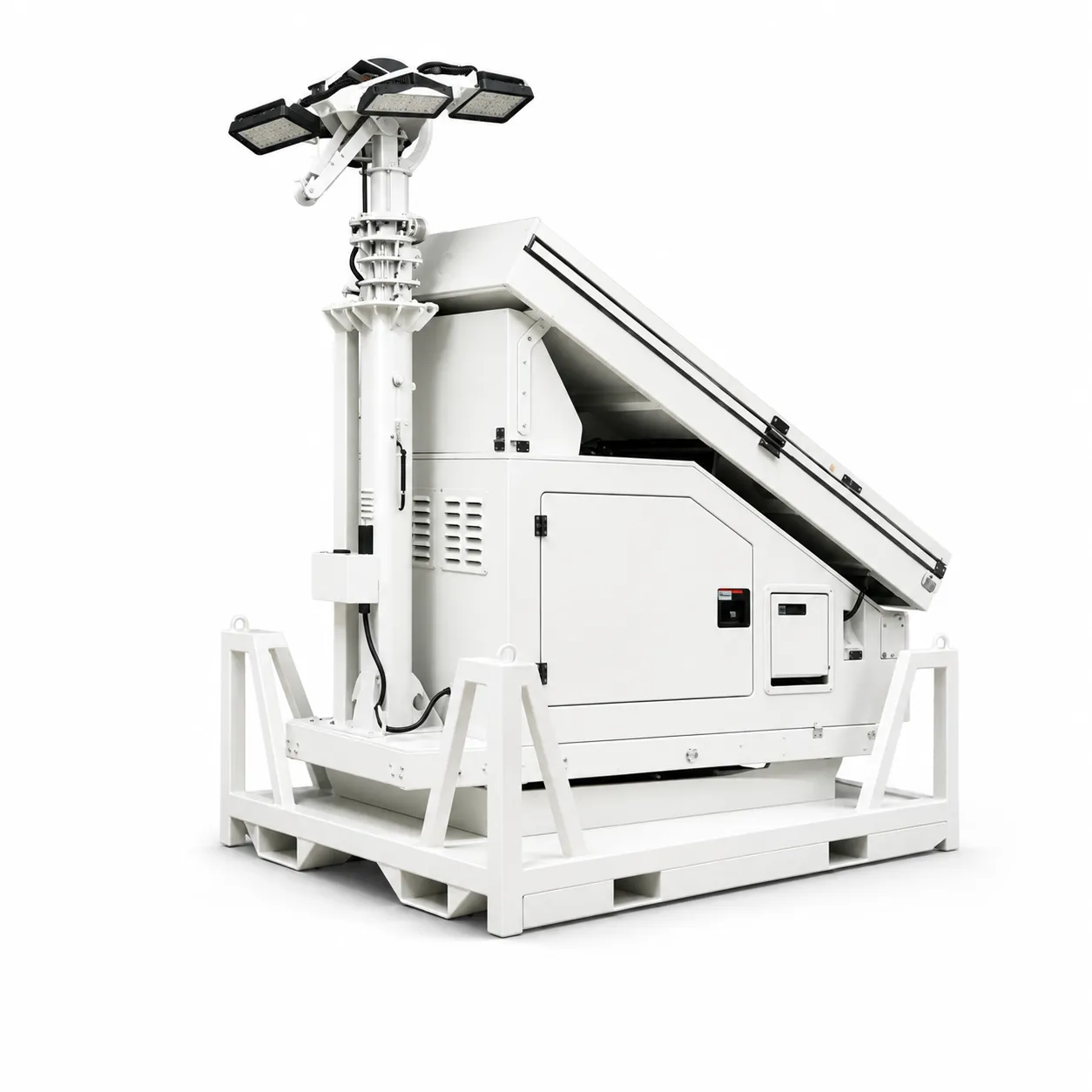 XZQ9-S 9m Hybrid Skid-Mounted LED Light Tower | 180,000 lm