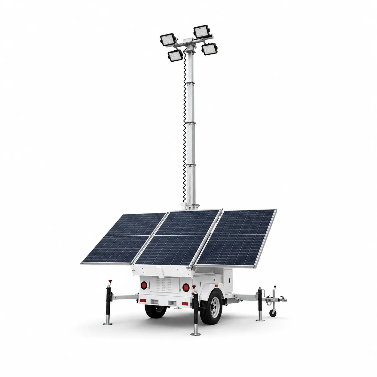 XZ9-S 9m Solar LED Mobile Light Tower | 120,000 lm