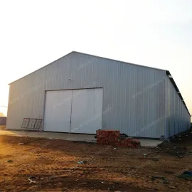 Temporary warehouse tent with metal sheets