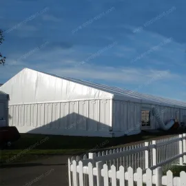 Outdoor event tent with ABS panel wall