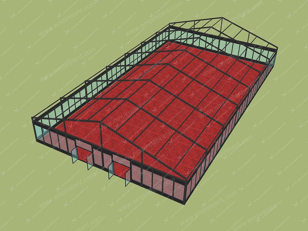 Tent 20x30m with black frame and Glass panels