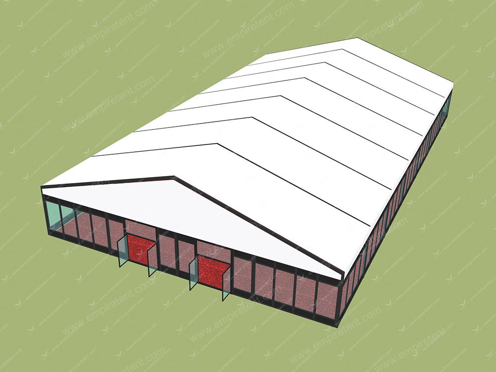 Tent 20x30m with black frame and Glass panels