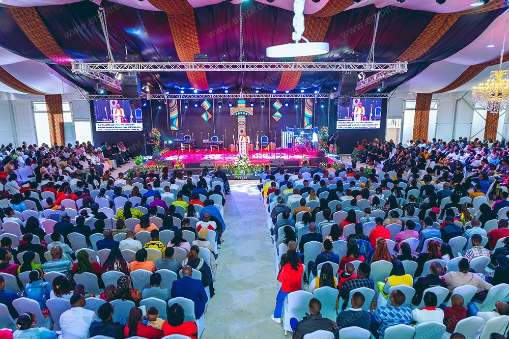 This luxury tent was custom-designed and installed specifically for church meetings in Nairobi, Kenya.