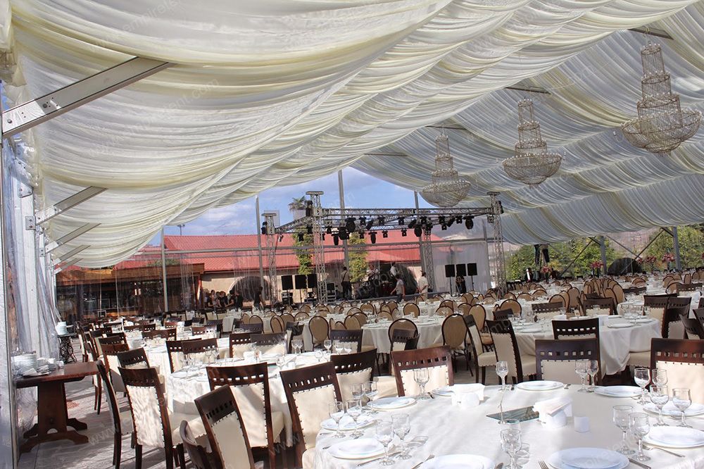 This is a remarkable architectural masterpiece recently completed in Georgia—a magnificent 30×30m transparent tent.
