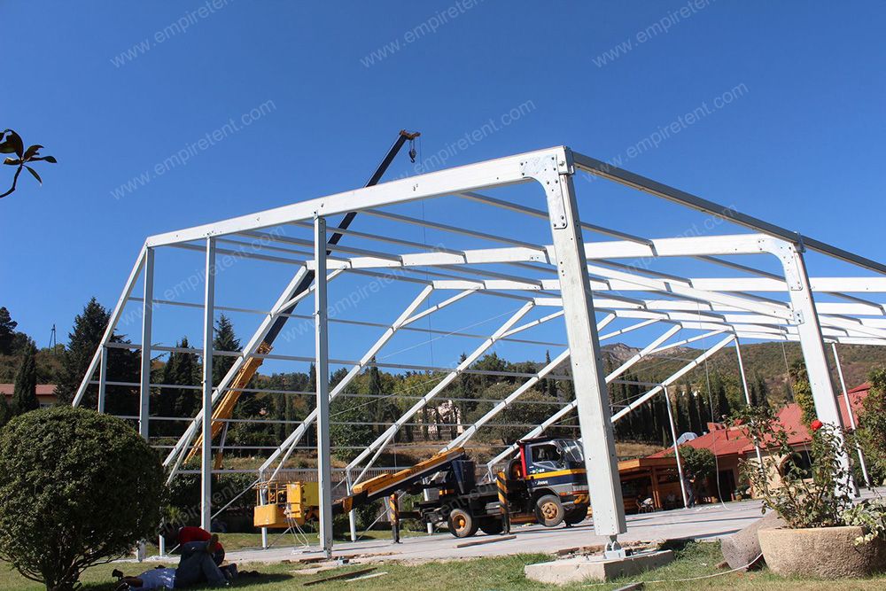 This is a remarkable architectural masterpiece recently completed in Georgia—a magnificent 30×30m transparent tent.