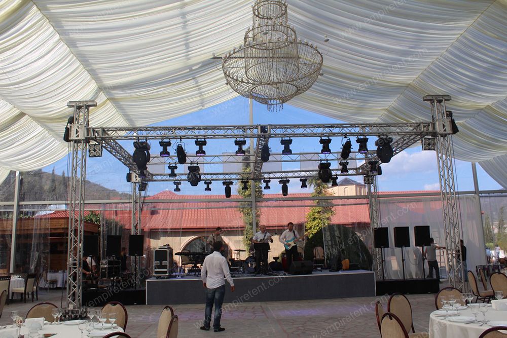 This is a remarkable architectural masterpiece recently completed in Georgia—a magnificent 30×30m transparent tent.