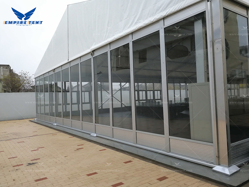 Glass curtain wall combined with a canvas roof, used as tents for meetings, events, exhibitions, churches, and wedding parties
