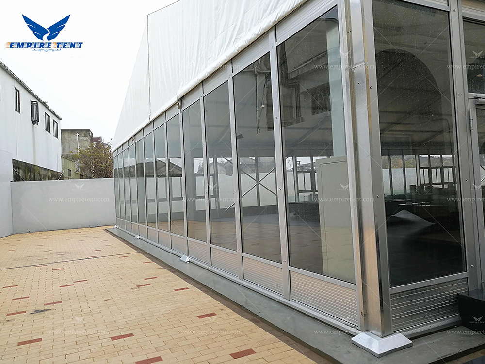 Glass curtain wall combined with a canvas roof, used as tents for meetings, events, exhibitions, churches, and wedding parties