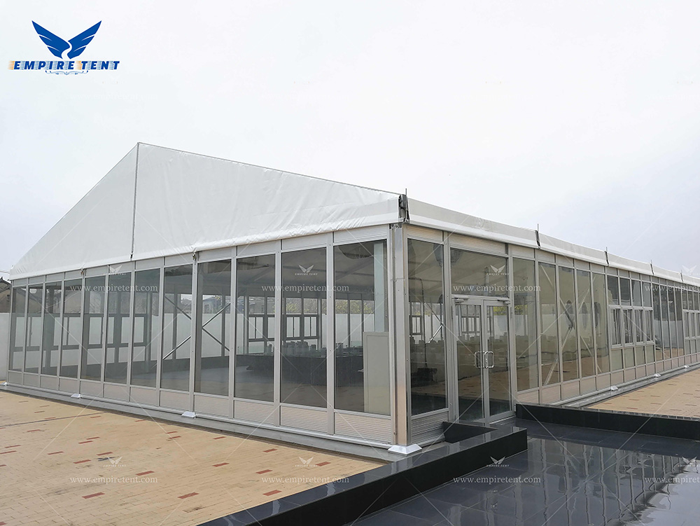Glass curtain wall combined with a canvas roof, used as tents for meetings, events, exhibitions, churches, and wedding parties