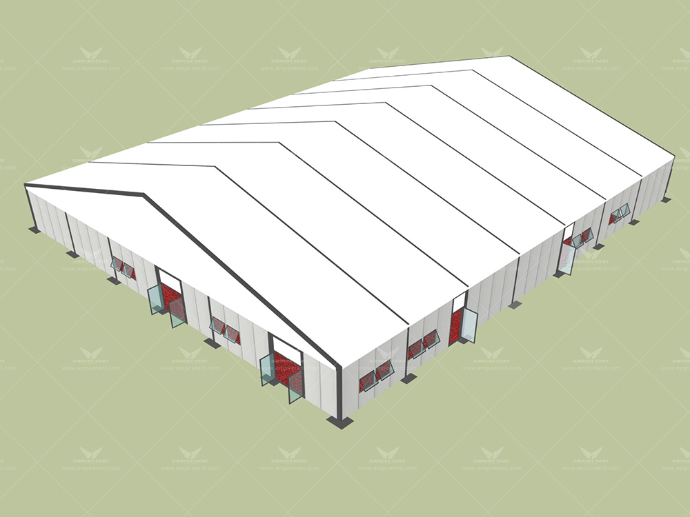 The factory has successfully tested and erected a 30-meter-span column-free church tent