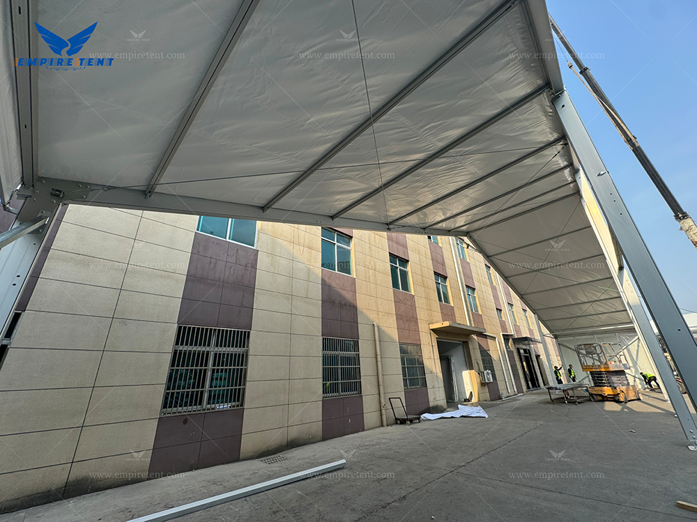 The factory has successfully tested and erected a 30-meter-span column-free church tent