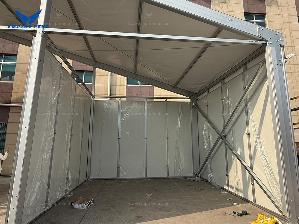 The factory has successfully tested and erected a 30-meter-span column-free church tent