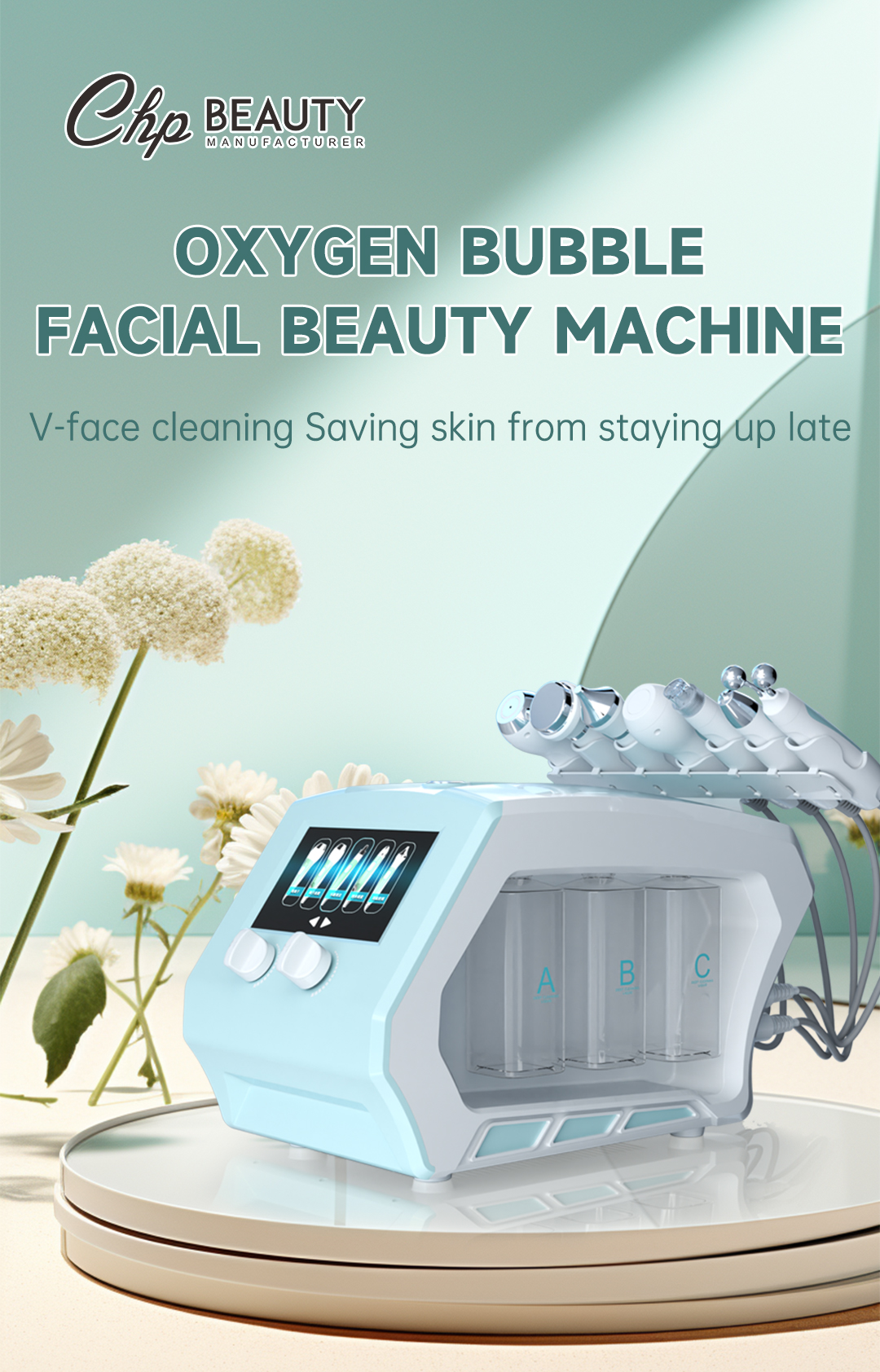 Nine in one oxygen bubble skin comprehensive instrument co2 bubble oxygenation facial machine beauty apparatus