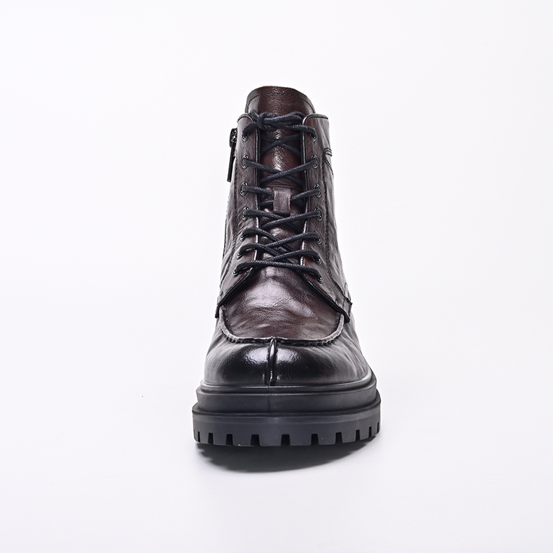 Vintage Moc-Toe Full-Grain Genuine Leather Boots